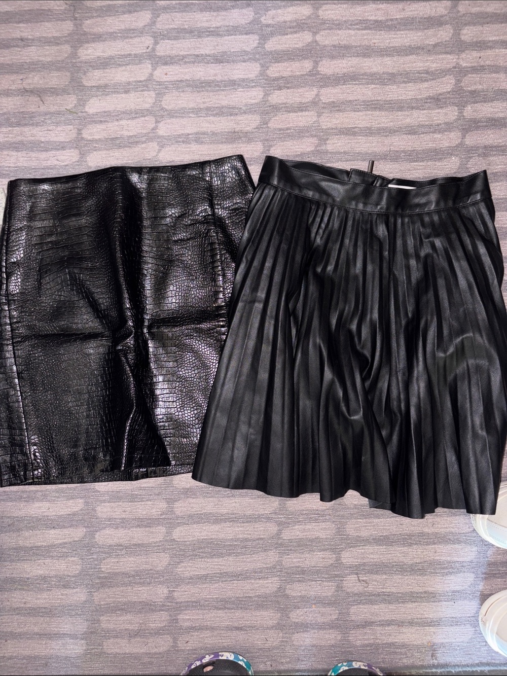 Topshop skirt bundle Black Faux Leather Mini & Pleated Skirt Set